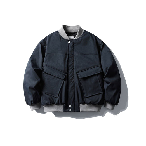 Unisex Kurzboxy wattierte Bomberjacke im Utility‑Look mit Rippenkragen Echoarchiv