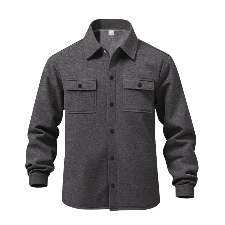 Herren nan gefütterte Hemdjacke mit Fleecefutter, aufgesetzten Brustklappen und Druckknopfleiste Echo Archiv