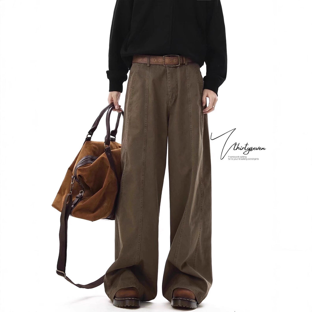 Damen Weitgeschnittene Hose mit Bundfalten Echoarchiv