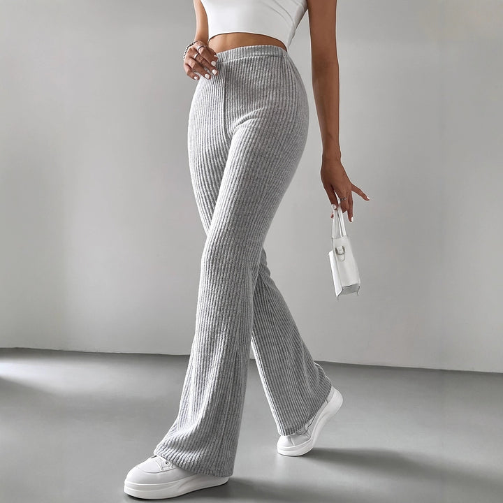 Damen Strickhose mit weitem Bein und Rippstruktur Echo Archiv