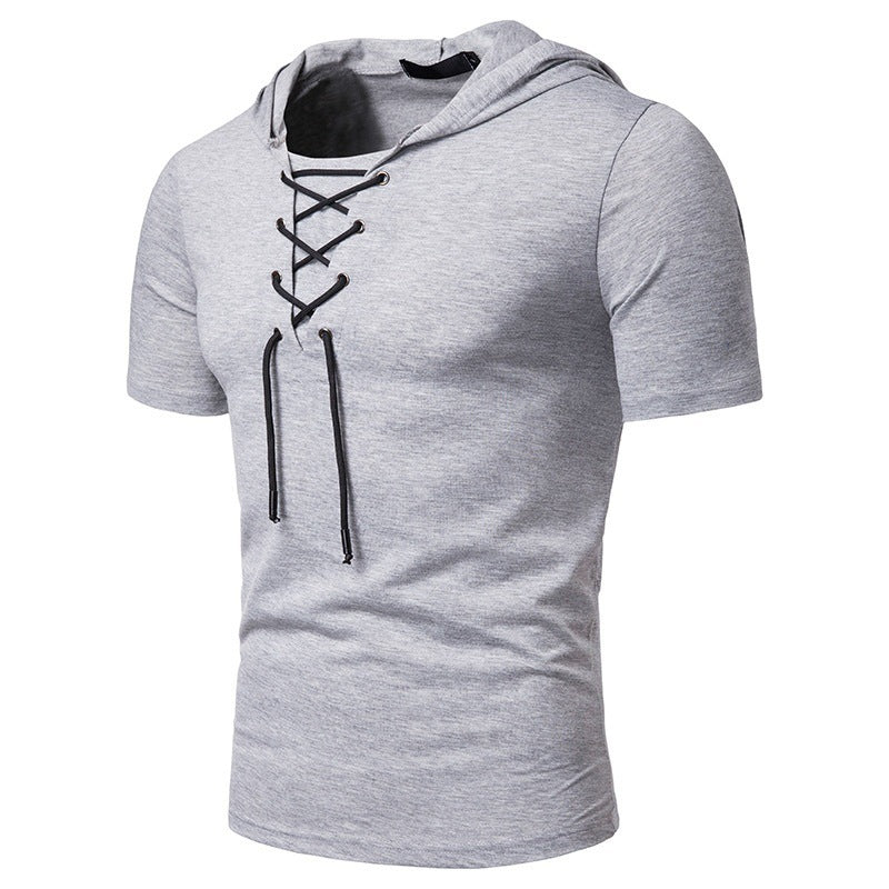 Herren Kapuzenshirt mit modischem Schnürdesign Echoarchiv