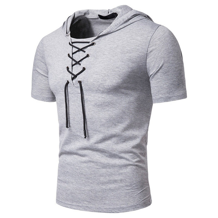Herren Kapuzenshirt mit modischem Schnürdesign Echoarchiv