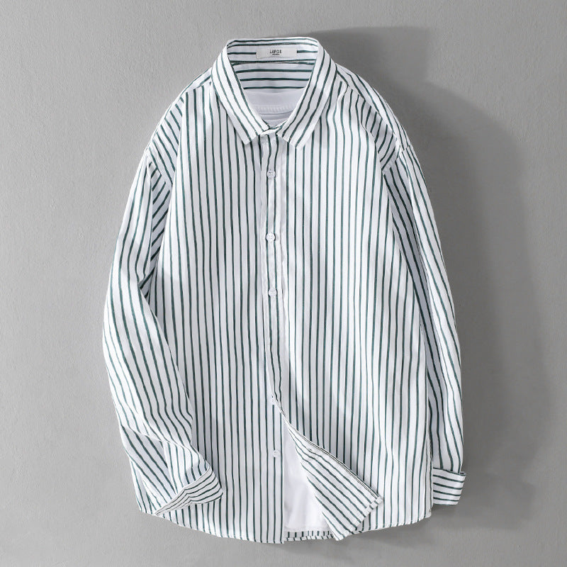 Herren Gestreiftes Oversize-Hemd aus leichter Baumwollmischung mit Kentkragen Echoarchiv