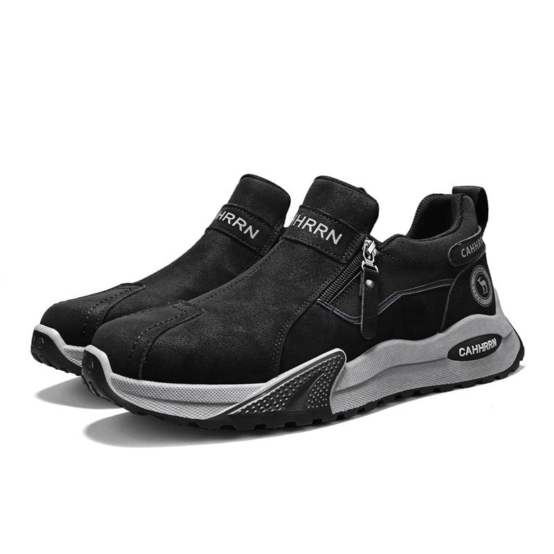Herren robuste Outdoor-Sneaker mit seitlichem Reißverschluss, gepolstertem Knöchelkragen und griffiger Profilsohle – Norré