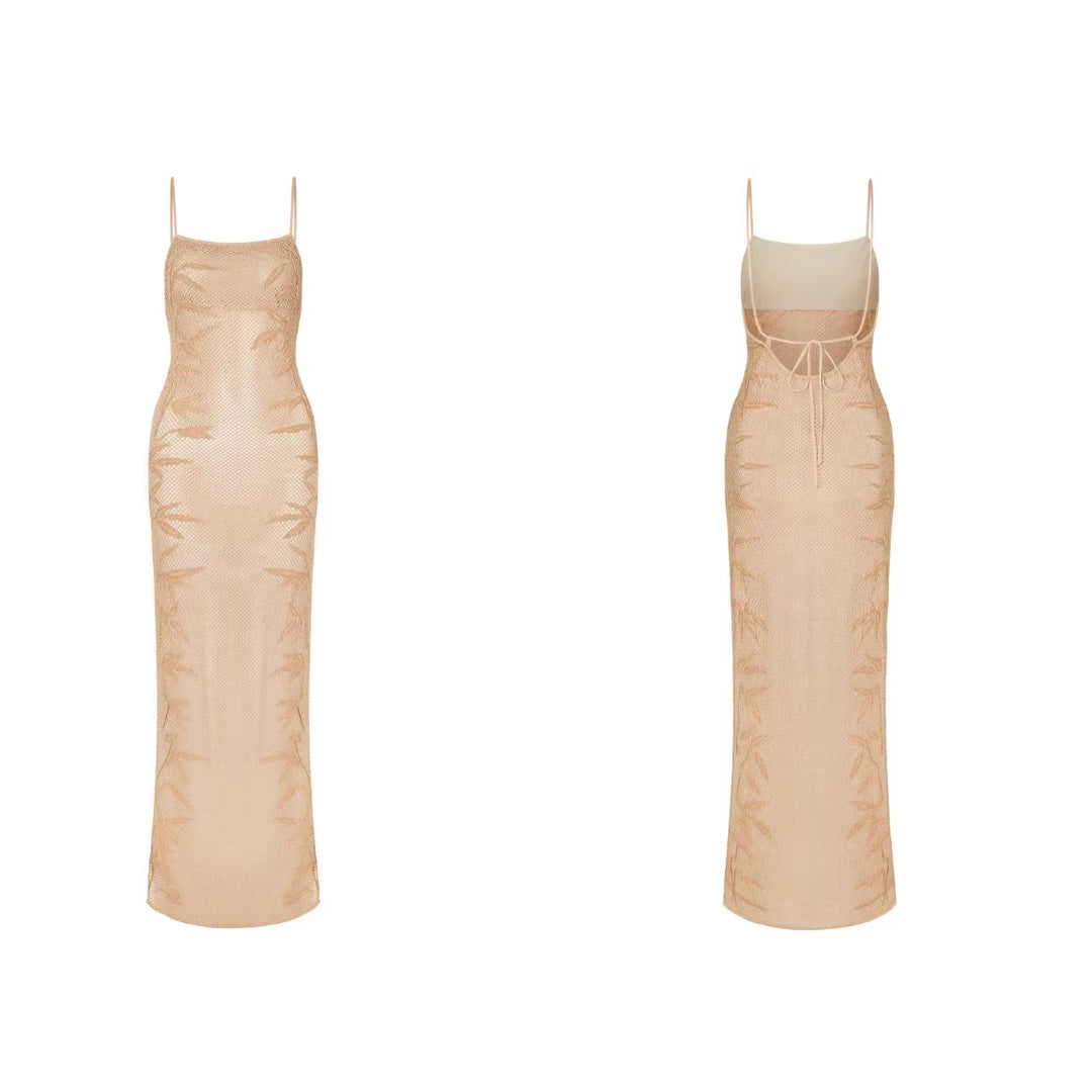 Damen Glitzerndes Strick-Maxi-Kleid Echo Archiv
