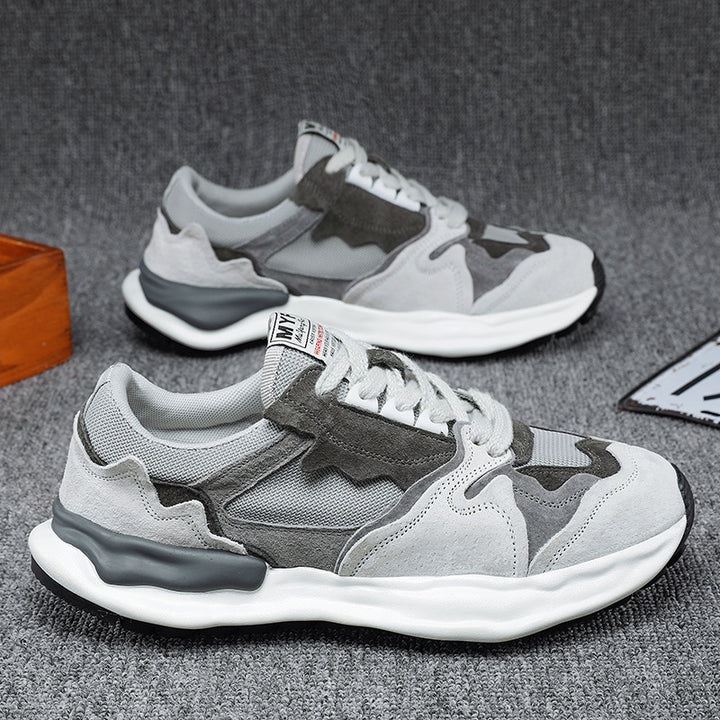 Herren retro-inspirierte Komfort-Sneaker mit Wildleder- und Mesh-Mix, gedämpfter Wellenlaufsohle und gepolstertem Knöchelkragen – Norré