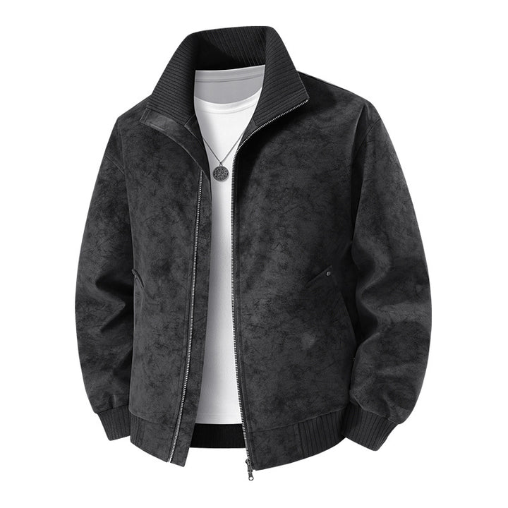 Herren Velours‑Imitat Bomberjacke mit Stehkragen, Thermofutter & Reißverschluss Echoarchiv