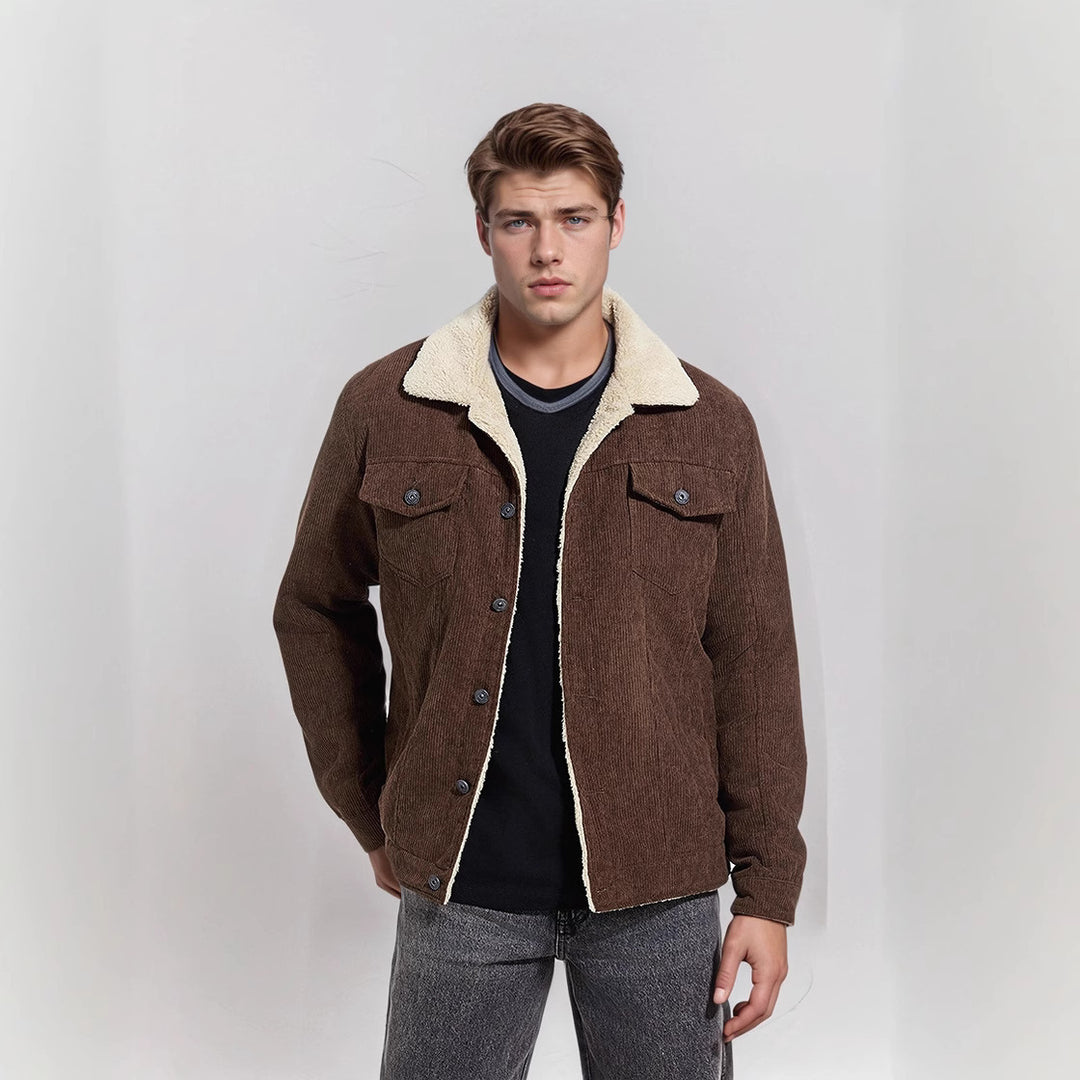 Herren warme Cordjacke mit Teddyfell Echoarchiv