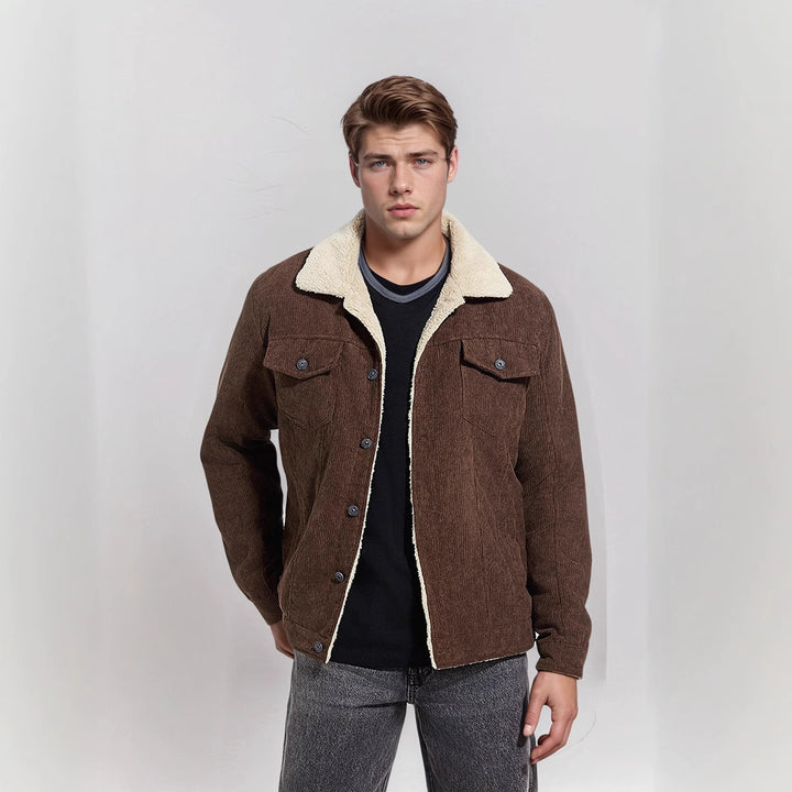 Herren warme Cordjacke mit Teddyfell Echoarchiv