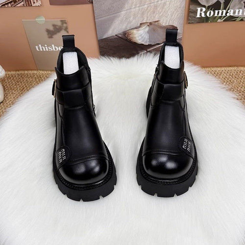 Damen Modische Stiefeletten mit Schnallen-Detail Echo Archiv