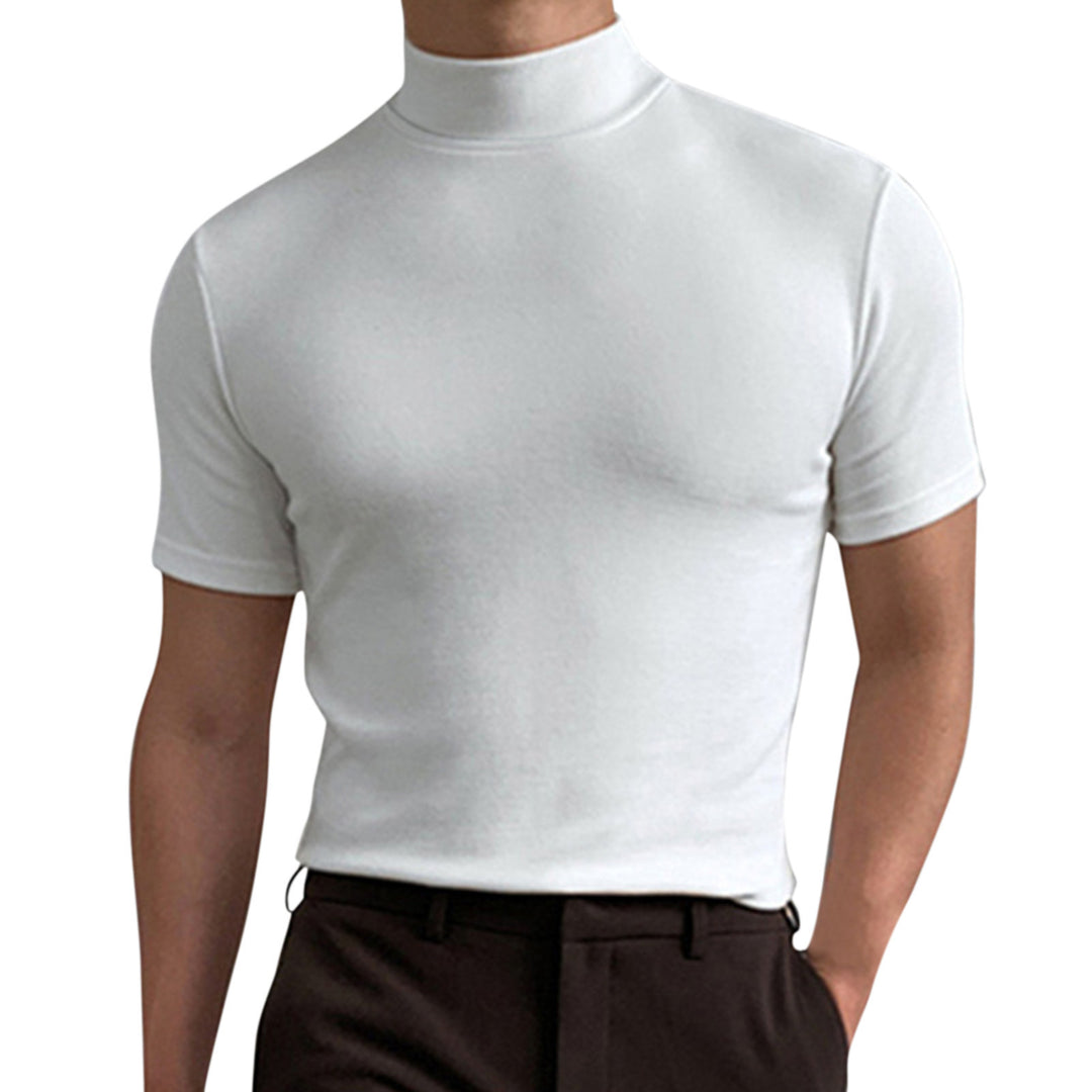 Herren Kurzarm Rollkragen T-Shirt aus hochwertigem Material Echoarchiv