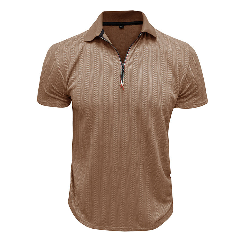 Herren Poloshirt mit modischem Zippverschluss Echoarchiv