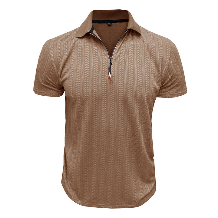 Herren Poloshirt mit modischem Zippverschluss Echoarchiv