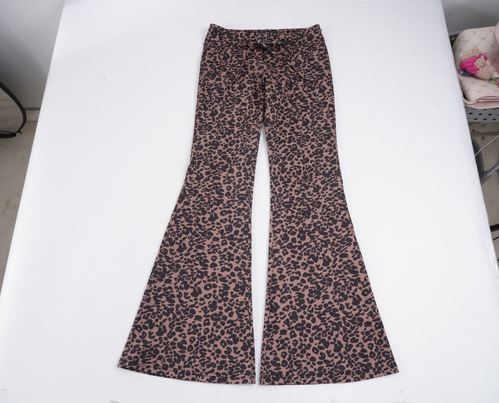 Damen Leoparden-Print Schlaghose mit Kordelzug und Komfortbund Echo Archiv