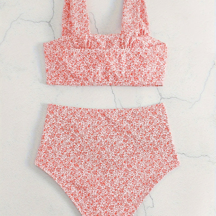 Damen Hochtailliertes Bikiniset mit floralem Muster Echo Archiv