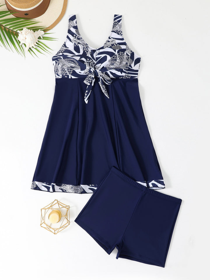 Damen Sportlicher Tankini mit floralen Akzenten Echo Archiv