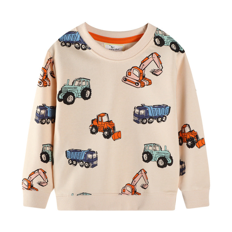 Unisex Sweatshirt mit bunten Baustellenfahrzeugen Echo Archiv
