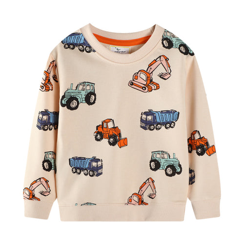 Unisex Sweatshirt mit bunten Baustellenfahrzeugen Echo Archiv