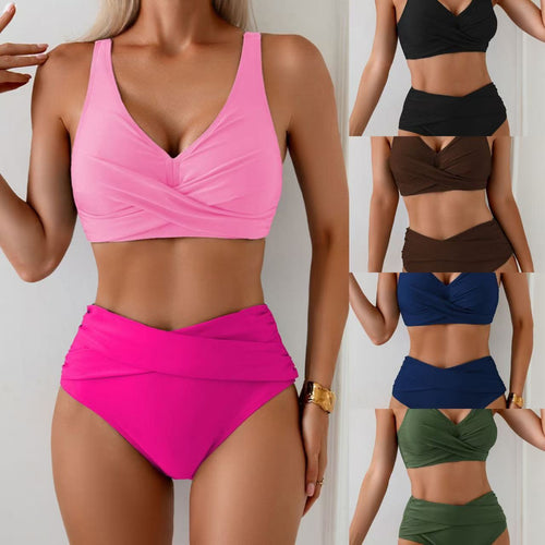 Damen Hochtailliertes Bikini-Set mit eleganter Wickeloptik Echo Archiv