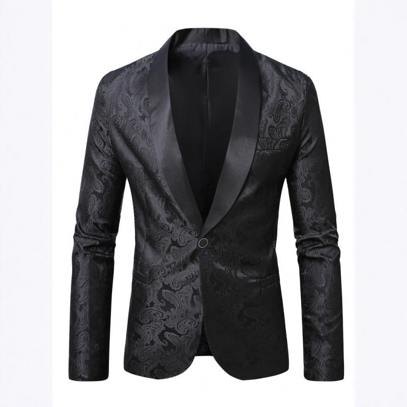 Herren eleganter Smoking-Blazer mit paisley Muster Echoarchiv