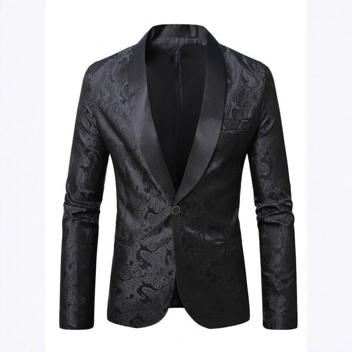 Herren eleganter Smoking-Blazer mit paisley Muster Echoarchiv