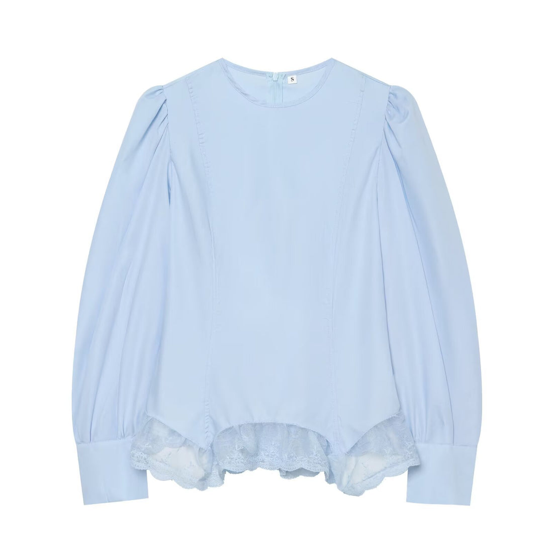 Damen Romantische Bluse mit Puffärmeln und Spitzenbesatz Echo Archiv