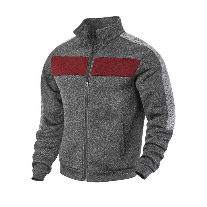 Herren Sportliche Fleecejacke mit hohem Kragen und reflektierenden Akzenten Echoarchiv