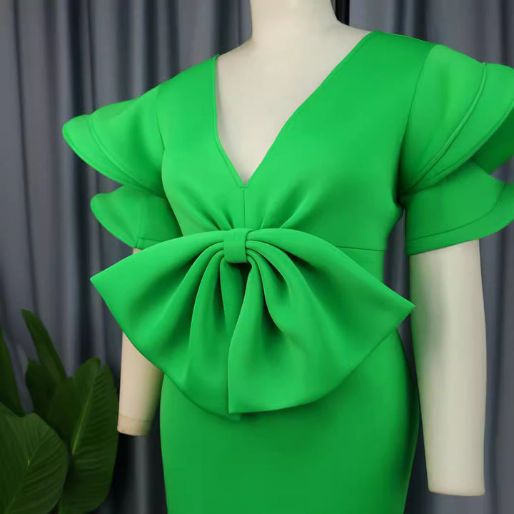 Damen Figurbetontes Kleid mit Voluminösem Schleifen-Detail Echo Archiv