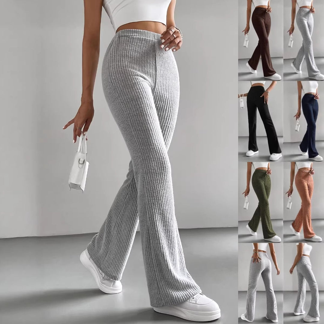 Damen Lässige und elegante Ripp-Optik Hose Echo Archiv