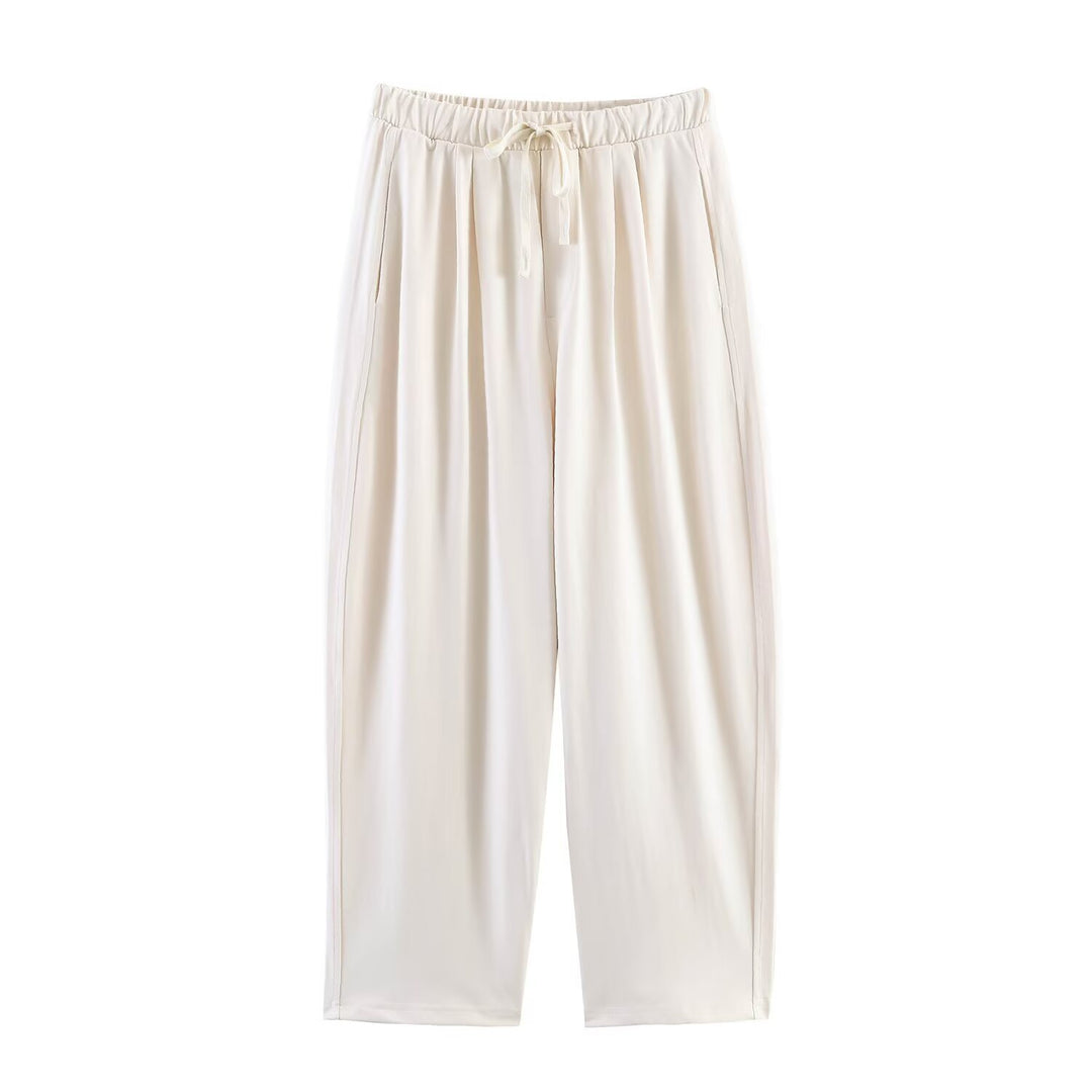 Damen Loungewear-Set aus weichem Jersey mit überlappendem Layer-Top und elastischer Highwaist-Hose Echo Archiv