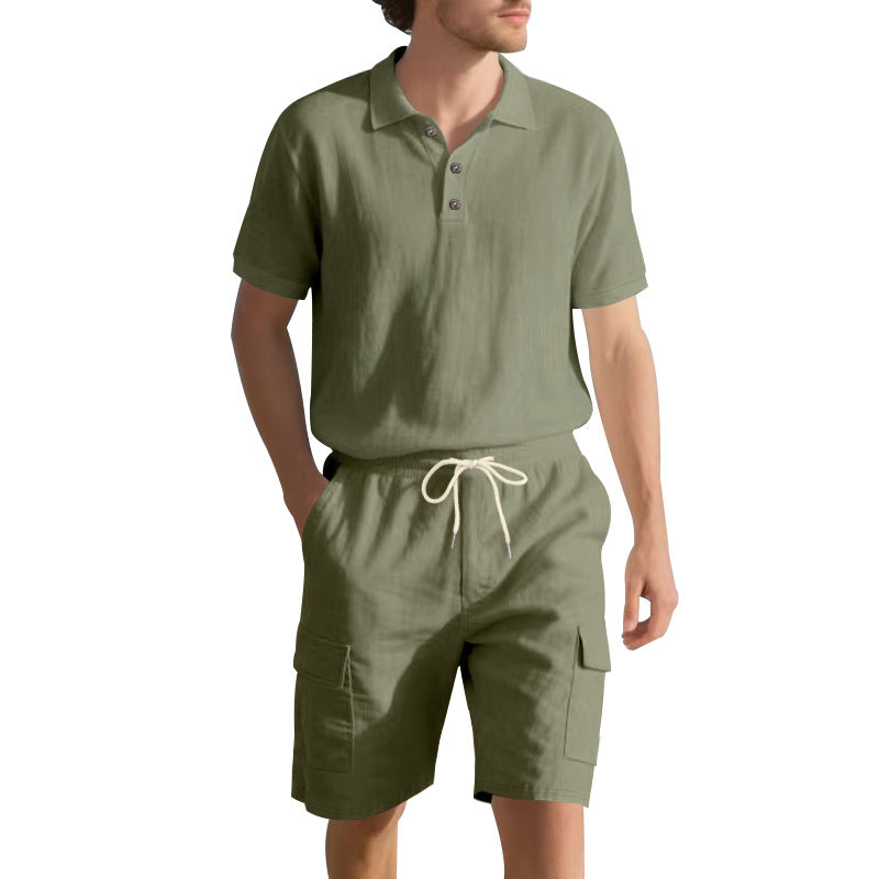 Herren Freizeit-Set mit atmungsaktivem Polo-Shirt und komfortablen Shorts Echoarchiv