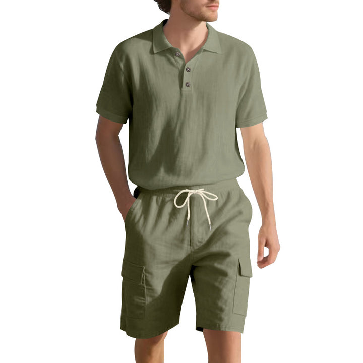 Herren Freizeit-Set mit atmungsaktivem Polo-Shirt und komfortablen Shorts Echoarchiv