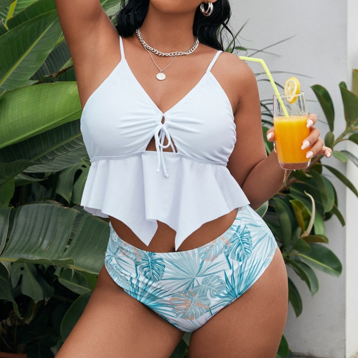 Damen Bikini-Oberteil mit abnehmbarem Wickelrock und floralem High-Waist-Schnitt Echo Archiv