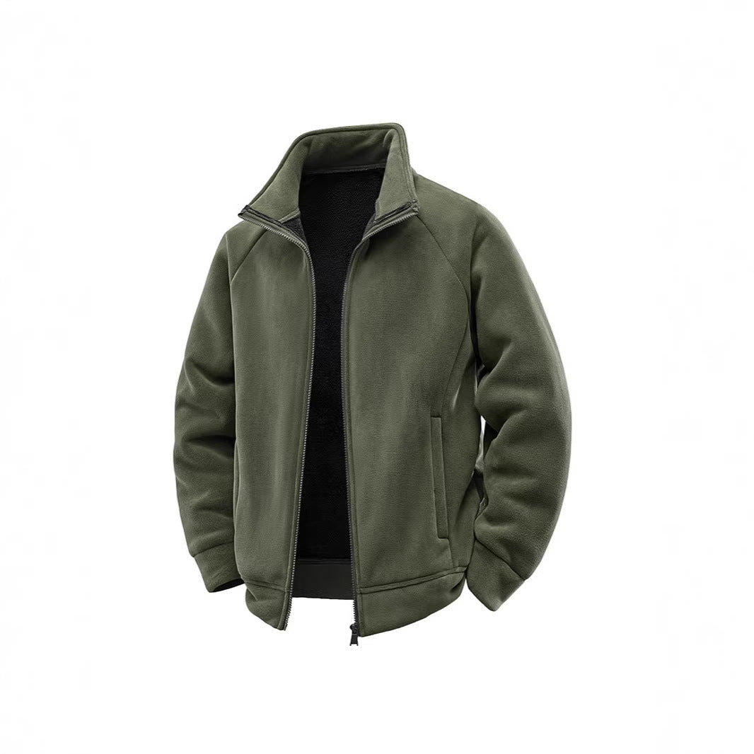 Herren Fleece-Thermojacke mit doppellagigem Teddy-Innenfutter und hohem Stehkragen Echo Archiv