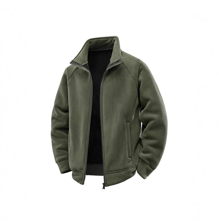 Herren Fleece-Thermojacke mit doppellagigem Teddy-Innenfutter und hohem Stehkragen Echo Archiv