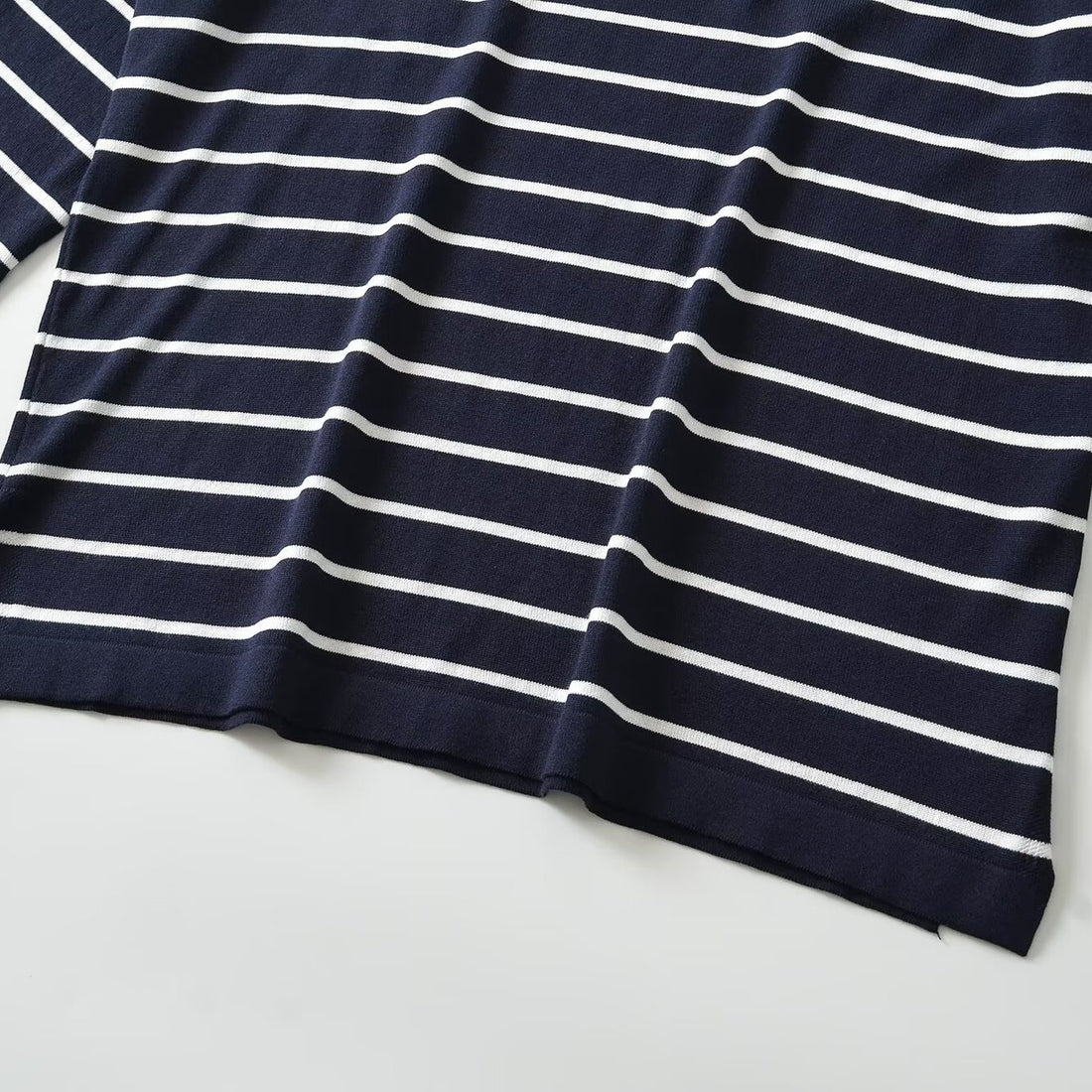 Damen Oversize-Maritime Streifenbluse mit dreiviertelärmeln Echoarchiv
