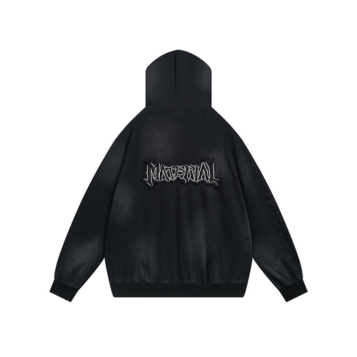 Unisex Kapuzenpullover im Oversize‑Cut mit Batik‑Wash und Statement‑Rückenprint Echoarchiv