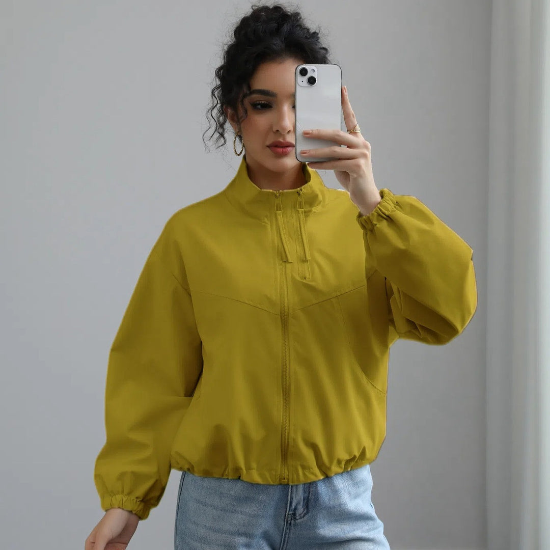 Damen Lässige Oversize-Blousonjacke mit Ballonärmeln Echoarchiv