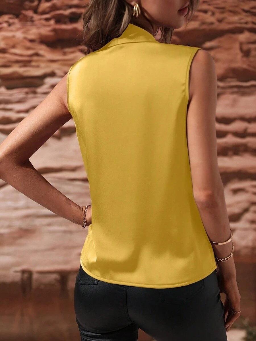 Damen elegantes Oberteil mit Wickeldesign und gerafftem Schnitt Echoarchiv