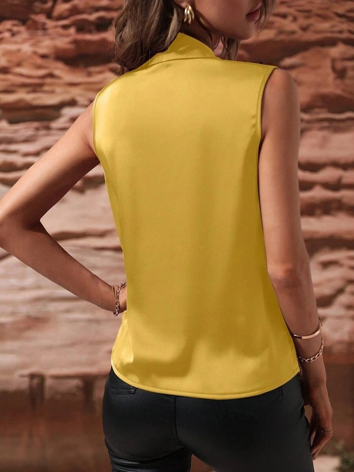 Damen elegantes Oberteil mit Wickeldesign und gerafftem Schnitt Echoarchiv