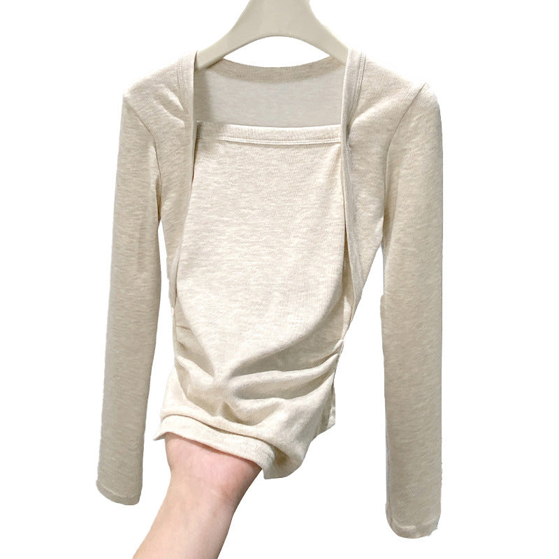 Damen Elegantes Langarmoberteil mit quadratischem Ausschnitt Echo Archiv