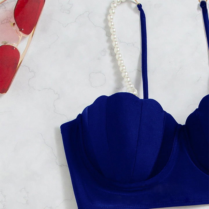 Damen Bandeau-Bikini mit eleganten Perlen-Trägern Echo Archiv