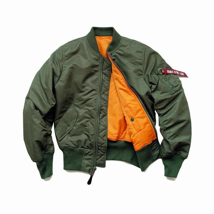 Herren Flight-Bomberjacke mit kontrastreichem Innenfutter, Utility-Ärmeltasche und gerippten Bündchen Echoarchiv