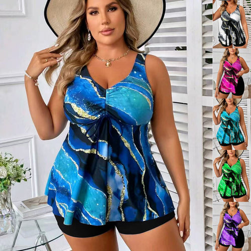 Damen Tankini-Top mit Seitenschleife und modischem Muster Echo Archiv