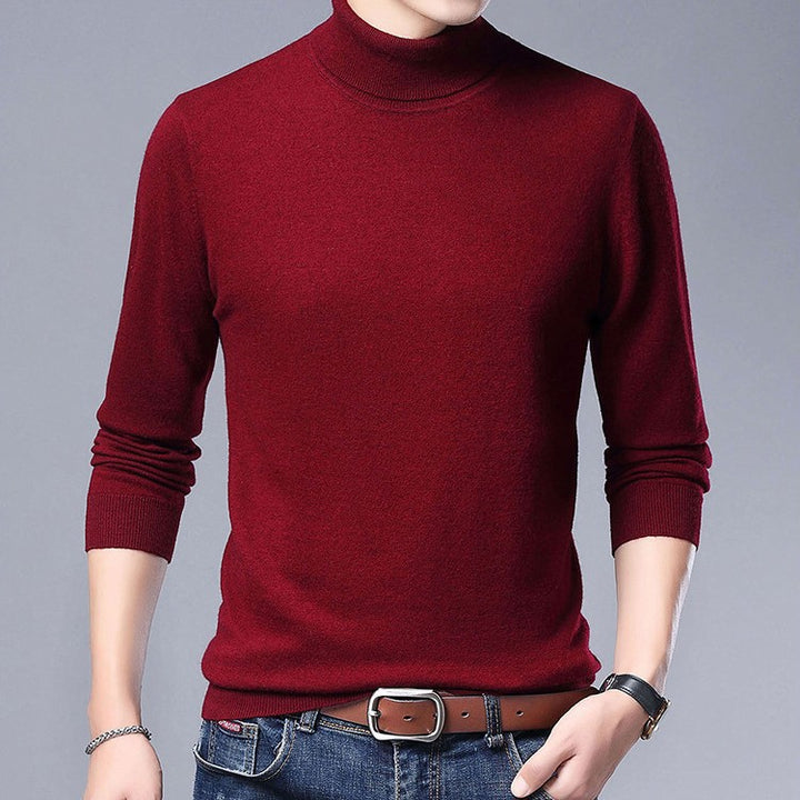 Herren Eleganter Rollkragenpullover aus feiner Wolle Echoarchiv