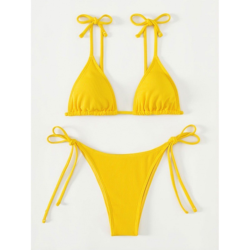 Damen Triangel-Bikini-Set mit verstellbaren Bindebändern und strukturiertem Obermaterial Echo Archiv
