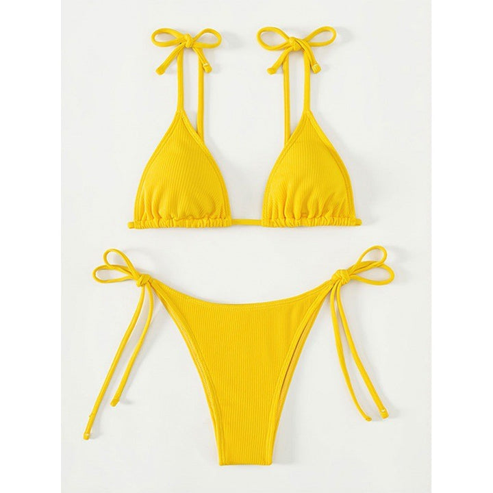 Damen Triangel-Bikini-Set mit verstellbaren Bindebändern und strukturiertem Obermaterial Echo Archiv