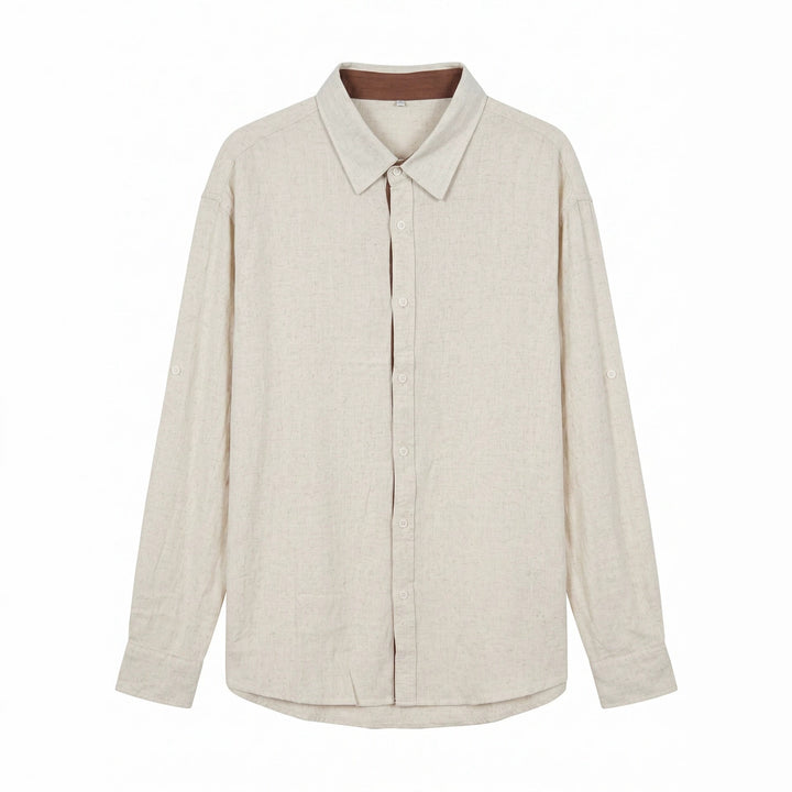 Unisex Leichtes Oversize‑Hemd in Leinenoptik mit Kentkragen und Ärmelsteg Echoarchiv