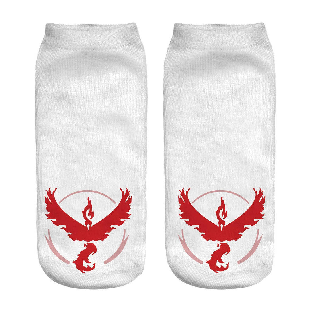 Unisex Niedrige Ankle-Socken mit Cartoon-Monster-Gesicht und weichem Baumwollmix – Norré