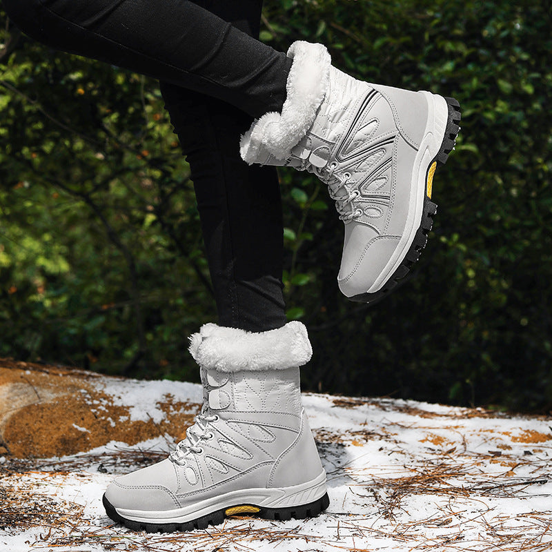 Damen Gefütterte Winter-Trekkingschuhe mit Kunstfellkragen und rutschfester Profilsohle Echo Archiv